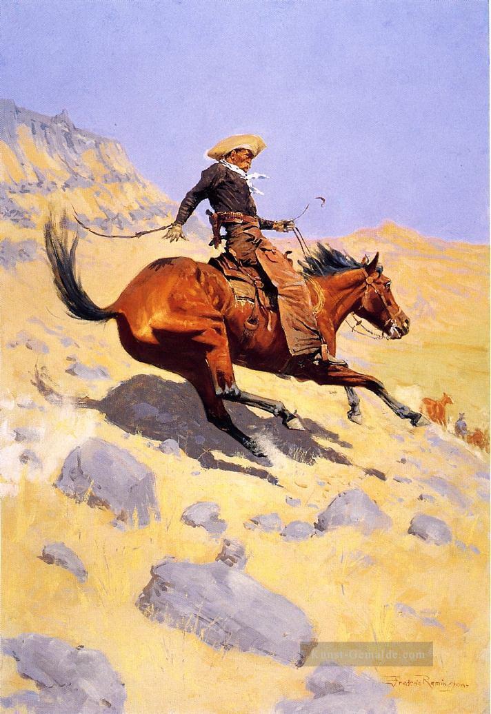 der Cowboy 1902 Frederic Remington Indiana Cowboy Ölgemälde